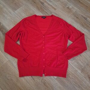 a.Jesdani Button Down V-Neck Long Sleeved Cardigan Sweater Women's Size Large